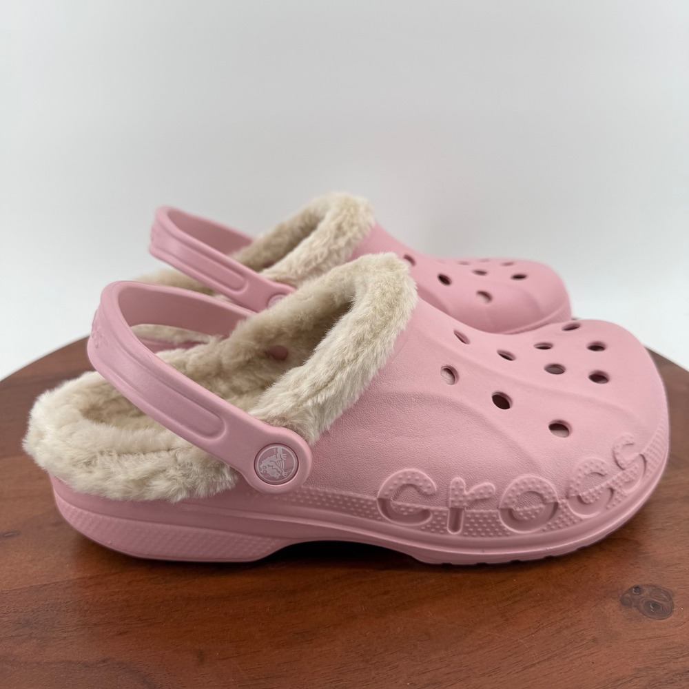 Crocs Classic Faux Fur-Lined Clog Pink Warm Cozy Slip-On 15990 Women 9